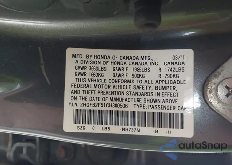 2012 Honda Civic Lx from USA, damaged, VIN 2HGFB2F51CH300506
